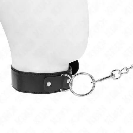 KINK Podesiva ogrlica sa povodcem Model 4 Crna 36-43 cm