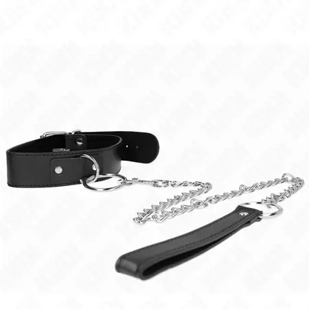 KINK Podesiva ogrlica sa povodcem Model 4 Crna 36-43 cm