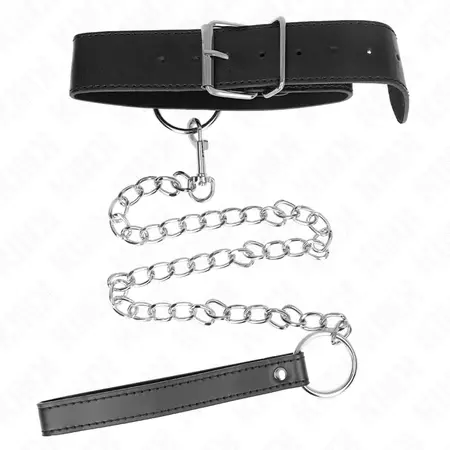 KINK Podesiva ogrlica sa povodcem Model 4 Crna 36-43 cm