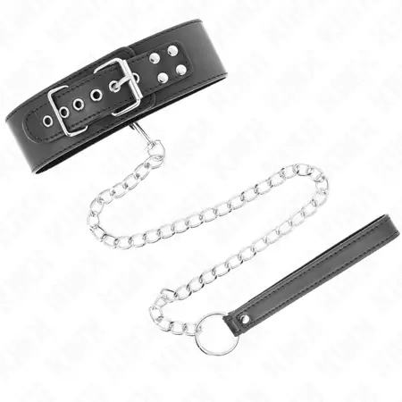 KINK Basic Model Ogrlica sa povodcem 65cm - Podesivi crni kožni set