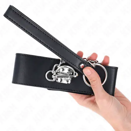 KINK Basic Model Ogrlica sa povodcem 65cm - Podesivi crni kožni set