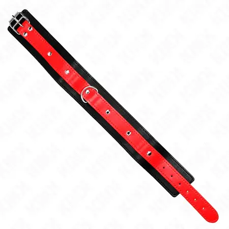KINK Podesiva crvena ogrlica 65 cm - Veganska koža, prianjanje 36-43 cm