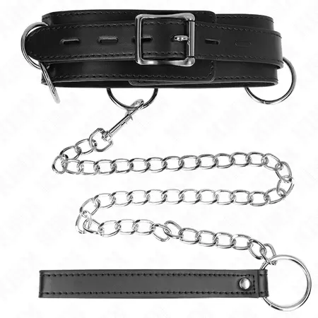 KINK 3-Ring Ogrlica sa odvojivim povodcem 80 cm - Podesivi crni kaiš