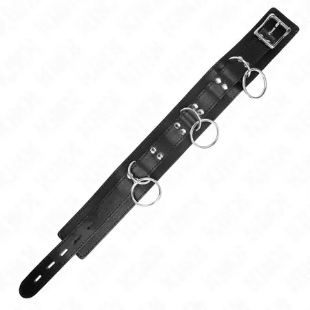 KINK 3-Ring Ogrlica sa odvojivim povodcem 80 cm - Podesivi crni kaiš
