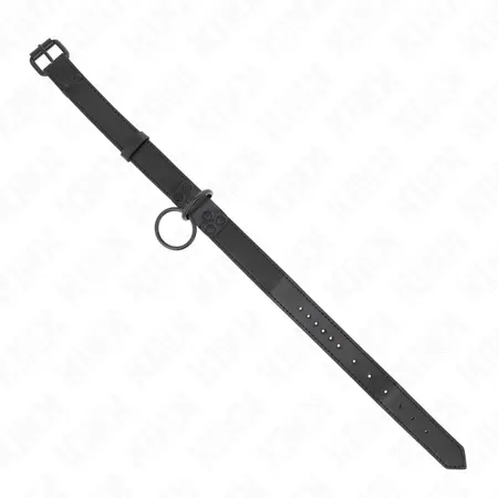 KINK Podesiva ogrlica sa tamnim povodcem 65cm - Crna, 37-54cm, Veganska koža