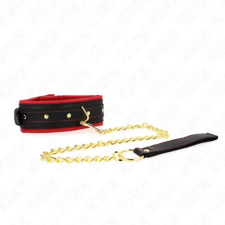 KINK Podesiva ogrlica sa platnenim povodcem 33-48 cm x 5.7 cm, Crna