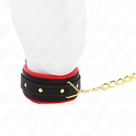 KINK Podesiva ogrlica sa platnenim povodcem 33-48 cm x 5.7 cm, Crna