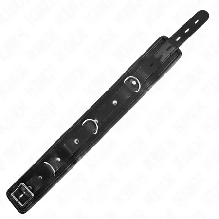 KINK Basic Model Ogrlica sa povodcem - Podesiva veganska koža 65cm Crna