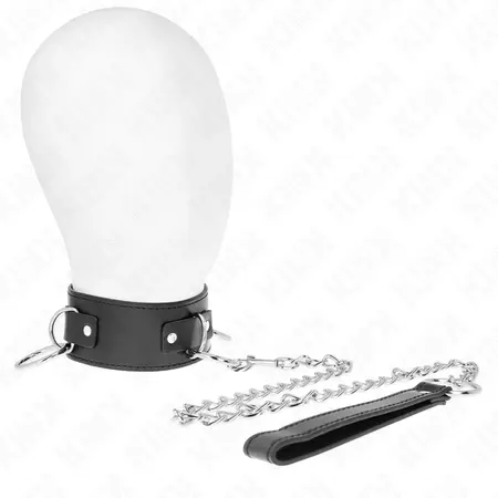 KINK Set ogrlice i povodca Model 2 - Podesiv 36-43 cm, 3 ringa, Crna 65 cm