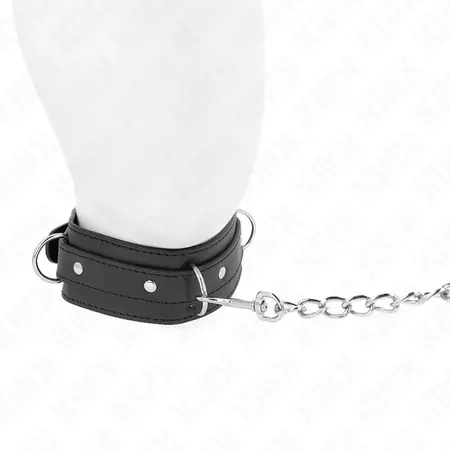 KINK Podesiva ogrlica sa povodcem 3-Ring Model, Crna, 38-49 cm, povodac 65 cm