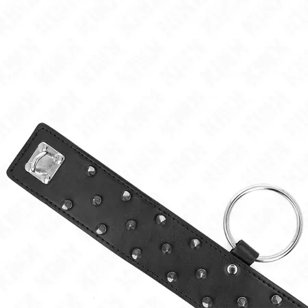 KINK Set ogrlice i povodca Model 5 Podesivi srebrni klikeri 36-43cm Crna