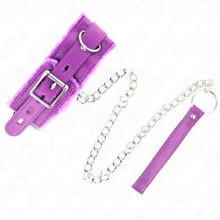 KINK Set ogrlice i povodca Ljubičasti 36-42cm Podesiva veganska koža 65cm