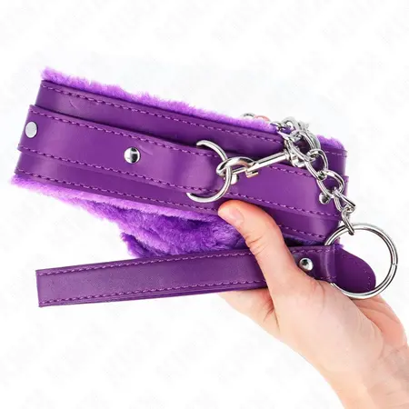 KINK Set ogrlice i povodca Ljubičasti 36-42cm Podesiva veganska koža 65cm