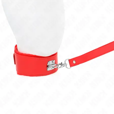KINK Ogrlica sa povodcem Model 4 Crvena podesiva 40-48 cm Srebrni klikeri