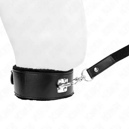 KINK Podesiva crna ogrlica sa povodcem 116cm Srebrni klikeri Model 4