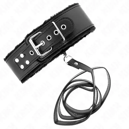 KINK Podesiva crna ogrlica sa povodcem 116cm Srebrni klikeri Model 4