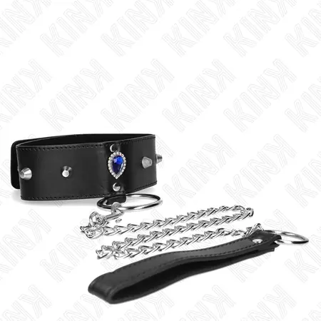 KINK Plavi dijamant podesiva ogrlica i povodac set, 36-43 cm, povodac 65 cm