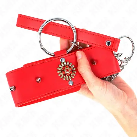 KINK Crveni dijamant ogrlica sa podesivim kaišem 65cm - Elegantan dizajn 35-51cm