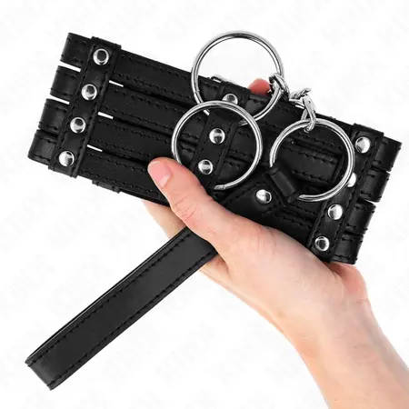 KINK Podesivi set ogrlice i povodca 65cm - Elegantna veganska koža, 35-51cm