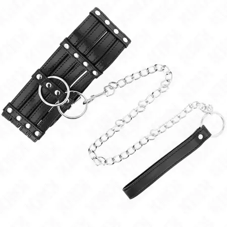 KINK Podesivi set ogrlice i povodca 65cm - Elegantna veganska koža, 35-51cm