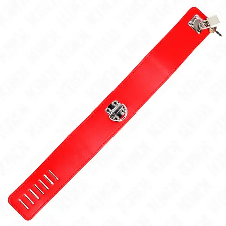 Kink Podesiva crvena ogrlica sa širokim kaišem 33.5-41 cm, 65 cm kaiš