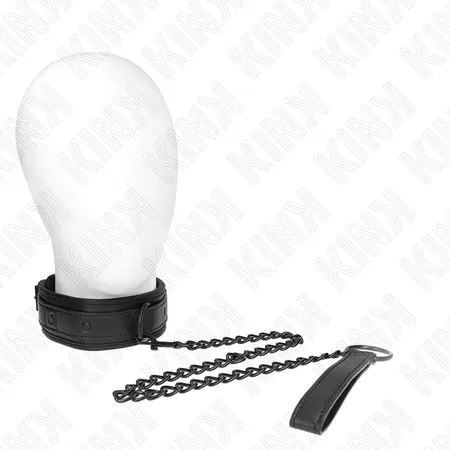 KINK Neoprenska bondage ogrlica Model 2 Podesiva 78cm sa kaišem Crna