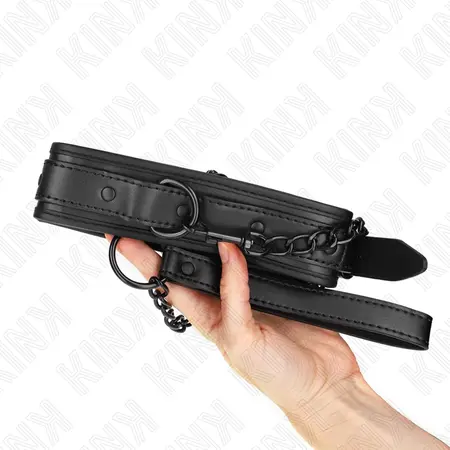 KINK Neoprenska bondage ogrlica Model 2 Podesiva 78cm sa kaišem Crna