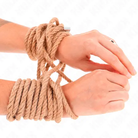KINK Konopljino uže sa metalnim vrhom 20m - Izdržljiv prirodni bondage alat