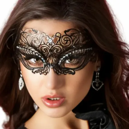 Chilirose CR 3706 Ukrasna crna maska od mesinga sa kristalima O/S