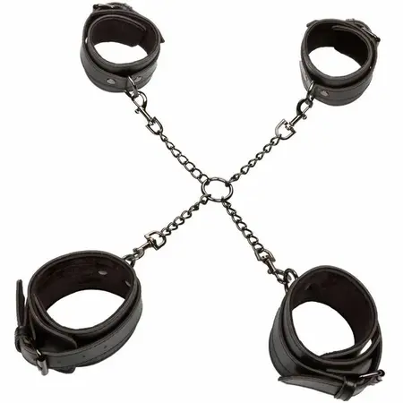 CalExotics Euphoria Podesivi hog tie sistem, Veganska koža, Crni