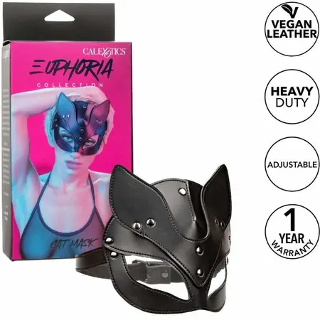 CalExotics Euphoria Mačja maska - Veganska koža, Somotna postava, Podesivo prianjanje