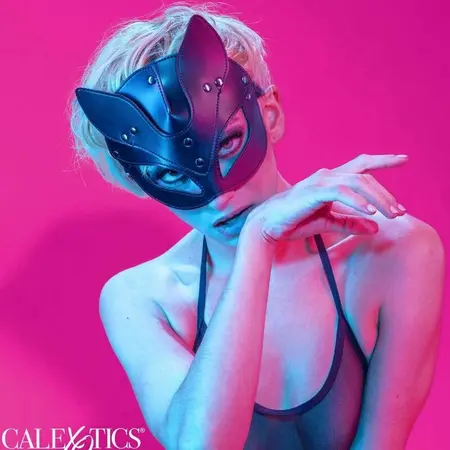CalExotics Euphoria Mačja maska - Veganska koža, Somotna postava, Podesivo prianjanje