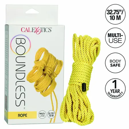 CalExotics Boundless Uže 10m Žuto - Izdržljiv bondage dodatak
