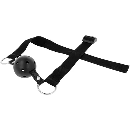 OHMAMA Black Breathable Ball Gag - Adjustable Fabric Strap, 4.5cm
