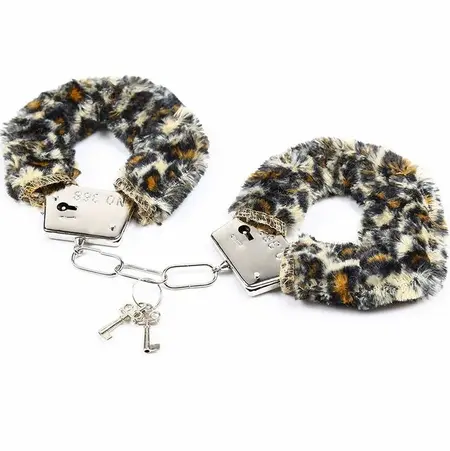 OHMAMA Velveteen Tiger-Pattern Metal Wrist Cuffs, Adjustable, One Size