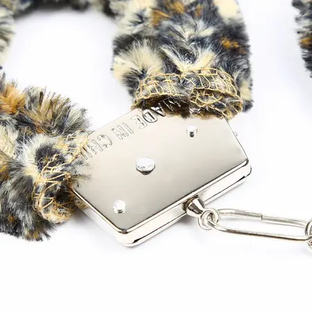 OHMAMA Velveteen Tiger-Pattern Metal Wrist Cuffs, Adjustable, One Size