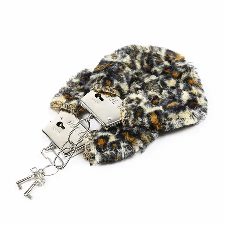 OHMAMA Velveteen Tiger-Pattern Metal Wrist Cuffs, Adjustable, One Size
