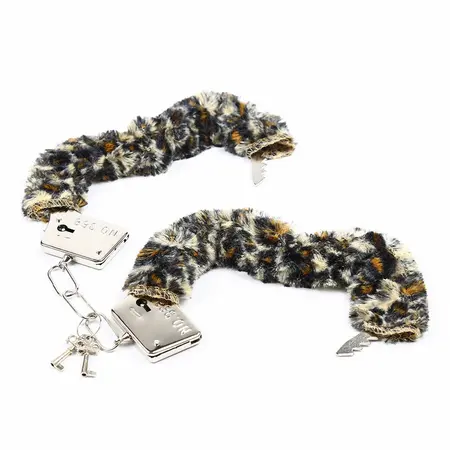 OHMAMA Velveteen Tiger-Pattern Metal Wrist Cuffs, Adjustable, One Size