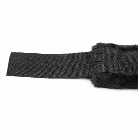 OHMAMA FETISH Adjustable Furry Lined Wrist Restraints, Black, One Size