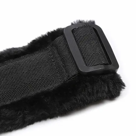 OHMAMA FETISH Adjustable Furry Lined Wrist Restraints, Black, One Size