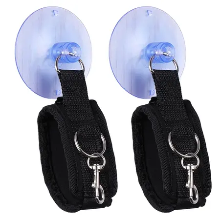 OHMAMA Fetish Adjustable Wrist Restraints with Suction Cups Black 24-40cm