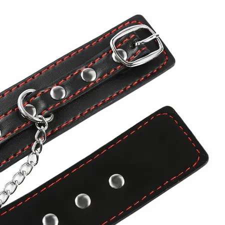 OHMAMA Simplicity Small Adjustable Wrist Cuffs PVC Black One Size