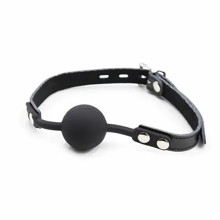 Ohmama Silikonski kuglasti gag sa podesivom kožnom trakom i katancom, 4cm