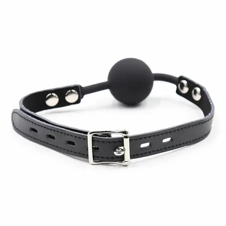 Ohmama Silikonski kuglasti gag sa podesivom kožnom trakom i katancom, 4cm