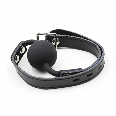 Ohmama Silikonski kuglasti gag sa podesivom kožnom trakom i katancom, 4cm
