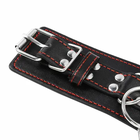 OHMAMA Heart-Detail Adjustable Faux Leather Handcuffs, Universal Size