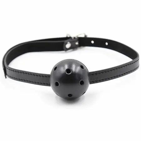 OHMAMA Fetish Podesivi kuglasti gag sa otvorima 4.5 cm Crni