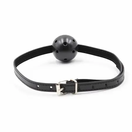 OHMAMA Fetish Podesivi kuglasti gag sa otvorima 4.5 cm Crni