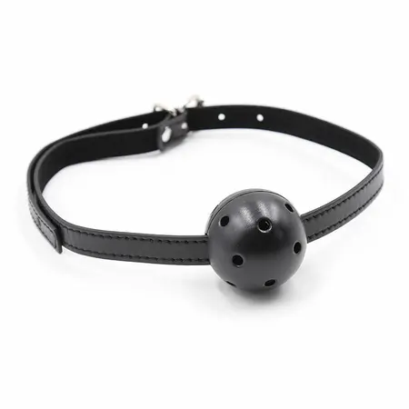 OHMAMA Fetish Podesivi kuglasti gag sa otvorima 4.5 cm Crni