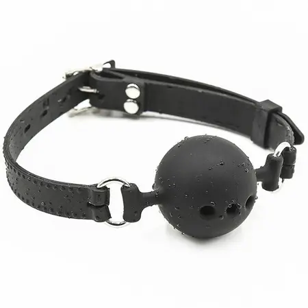 OHMAMA Silicone Breathable Ball Gag L - Adjustable, Vented, Black